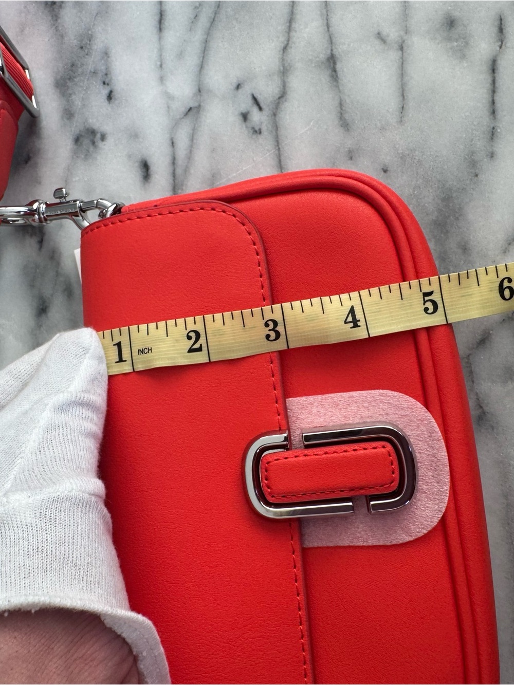 NWT- Marc Jacobs Small Crossbody Bag in Electric Orange with Logo Strap - Picture 11 of 13
